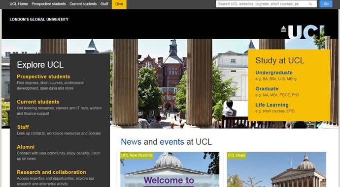 UCL：伦敦大学学院官方网站