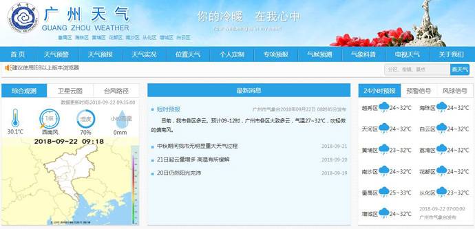 tqyb：广州市气象台广州天气预报