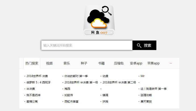 网盘007：网盘平台用户分享资源搜索引擎