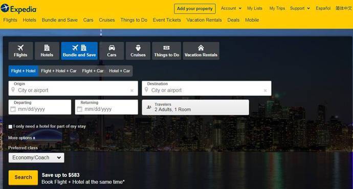 Expedia：全球旅行预订、特价酒店预订、机票查询预订