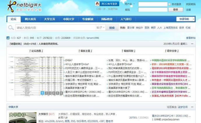 网大论坛：中国大学排行榜、教育机构、培训机构