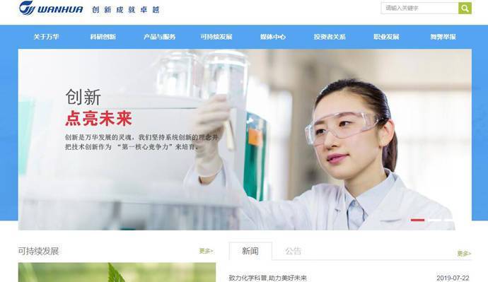 万华化学：万华化学集团股份有限公司